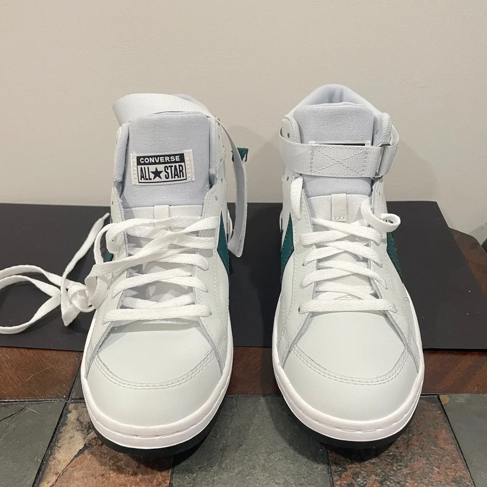 Converse Pro Blaze V2 Mid Top White Green Leather Sneakers A05595C Mens 8 Wo 9.5 - Picture 4 of 7
